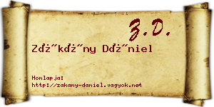 Zákány Dániel névjegykártya