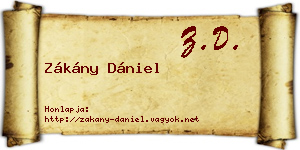 Zákány Dániel névjegykártya